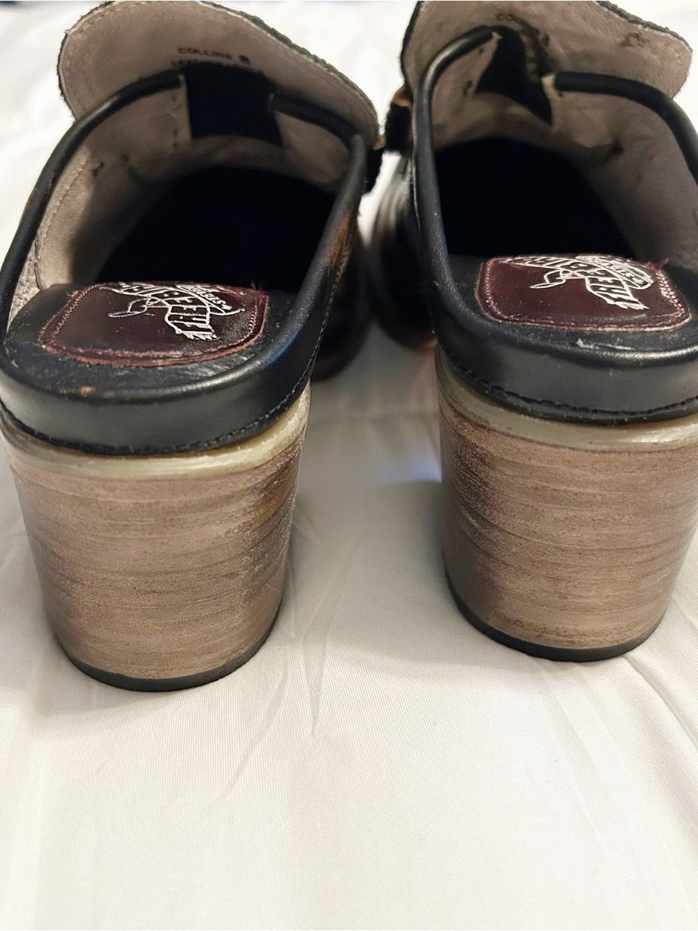 Freebird By Steven Collin’s Brown Mules 8 Leather Snake Embossed Boho Western - Picture 7 of 9